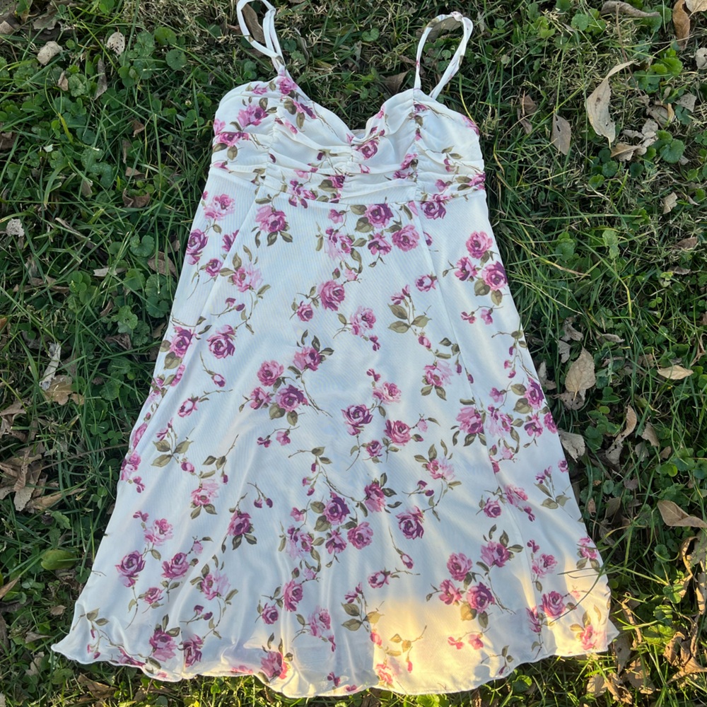 Purple Floral Mini Dress
